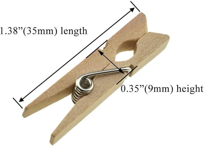 HAHIYO Wooden Clothes Pins Clothespins Small Do NOT Fall Apart 1.38 inches - Image 2