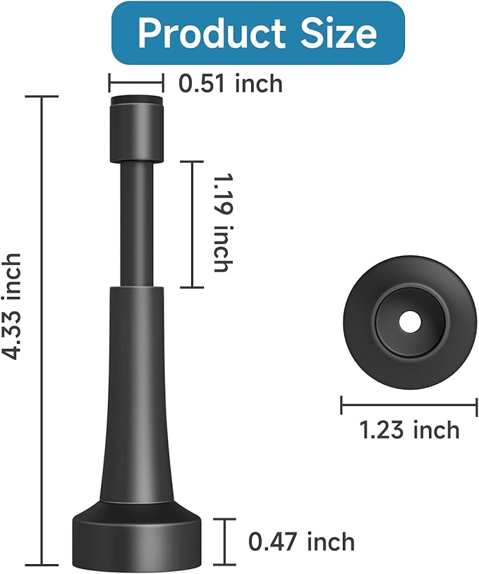 4PCS Matte Black Door Stoppers for Wall - Image 3