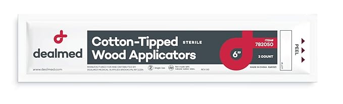 Dealmed 6" Cotton-Tipped Wood Applicators – 2, 000 Sterile Cotton-Tipped - Image 4
