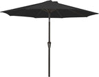 MEWAY 9ft Patio Umbrella Outdoor Table Umbrellas with Push Button Tilt and Crank, Market Umbrella 8 Sturdy Ribs for Deck, Garden, Pool and Backyard, Black by MEWAY
