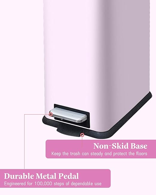 1.3 Gallon Trash Can with Removable Inner Bucket, Stainless Steel Step Pedal - Image 7