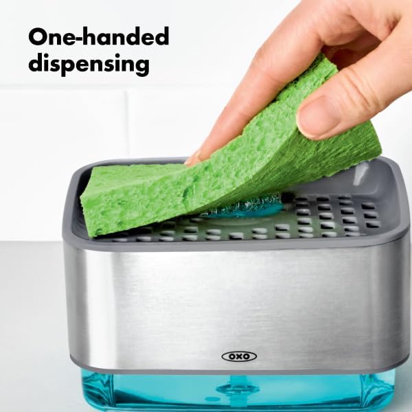 OXO Good Grips Stainless Steel Soap Dispensing Sponge Holder - Image 7