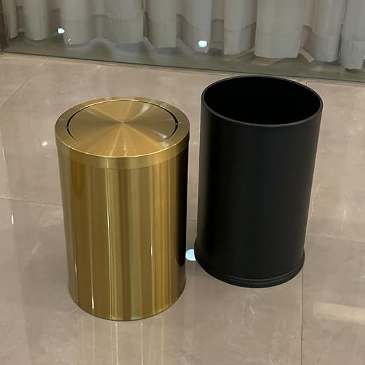 9 Liter/2.4 Gallon, Brass Small Trash can, Living Room, Bathroom，Restaurant - Image 8