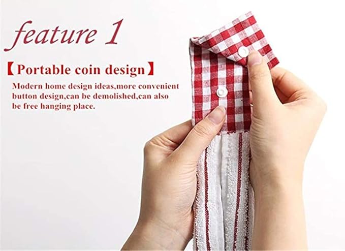 2 Pcs Kitchen Cotton Classical Striped Towel/Absorbent Towel/Hanging Towel/Hand - Image 5