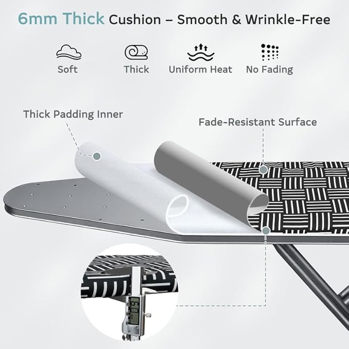 FIOBEE Ironing Board Cover and Pad Extra Thick Iron Board Pad - Image 3