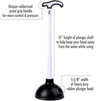 Fuller Brush Toilet Bowl Plunger – Heavy Duty Rubberized Pistol Grip Handle – - Image 4
