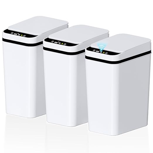 3Pack Bathroom Small Trash Can by SecureSpacesCleanerPlaces