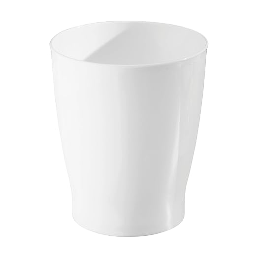 iDesign Small Round Plastic Bathroom Trash Can - Image 9