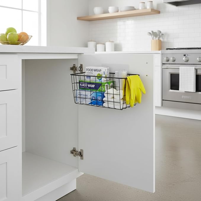 Hanging Kitchen Baskets Adhesive Sturdy Wire Storage Baskets - Image 4