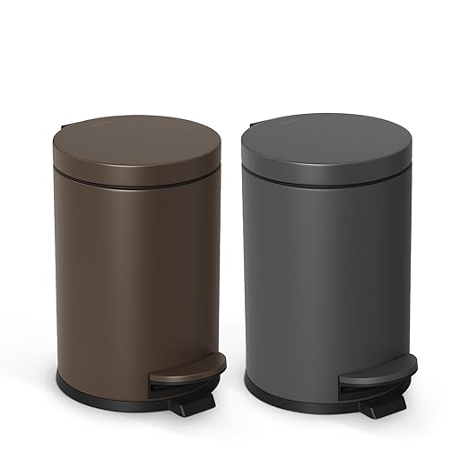 Cesun 1.2 Gallons Small Brown Trash Can, Bathroom Garbage Can - Image 7