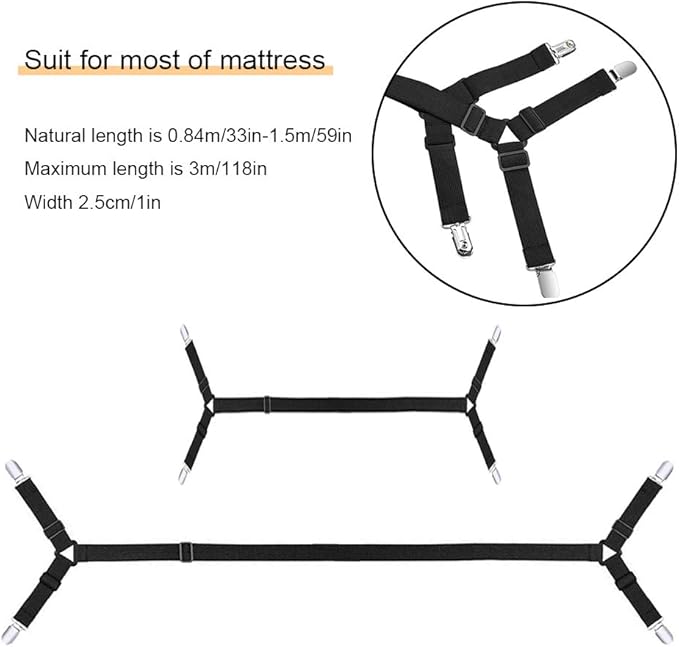 Bed Sheet Holder Straps, Triangle Elastic Mattress Cover Holder Fasteners - Image 4