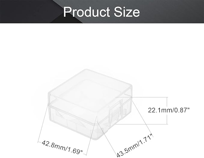 Fielect 2Pcs 18350 Battery Case Battery Storage Box Organizer Battery Storage - Image 2