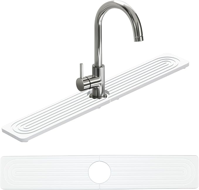 Faucet Mat for Kitchen Sink – 24"x4" Diatomite Stone Sink Splash Guard by Likorlove
