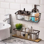 SheeChung Farmhouse Decor Metal Wire Bathroom Storage Organizer Basket Bins - Image 5