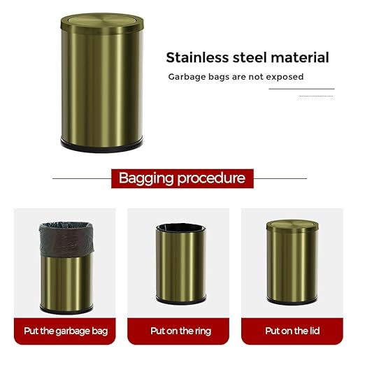 9L/2.4Gal Antique Bronze Bathroom Trash Can, Small Flip Garbage Can - Image 6