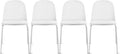 2xhome Modern Stackable Armless Dining Chair | Plastic Shell Seat with Metal Legs | Indoor or Outdoor Use | Home Kitchen Patio (4, White, Padded Seat) by 2xhome