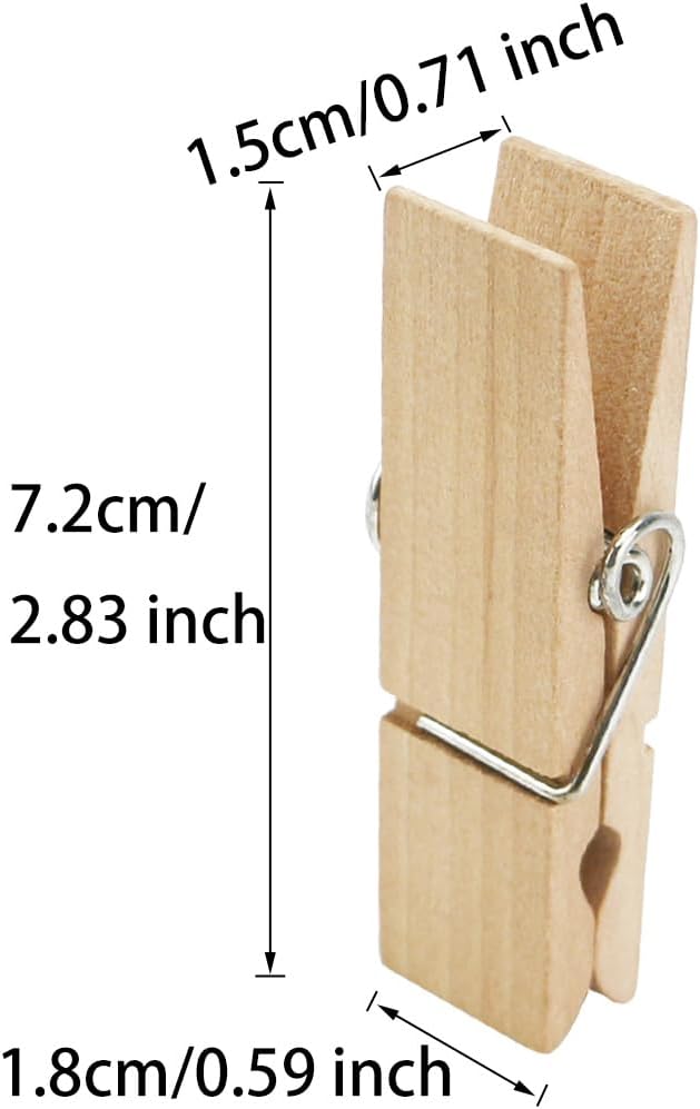 56Pcs Large Wooden ClothesPins, 2.83 inch Long 0.71 inch Wide, Sturdy and Heavy - Image 3