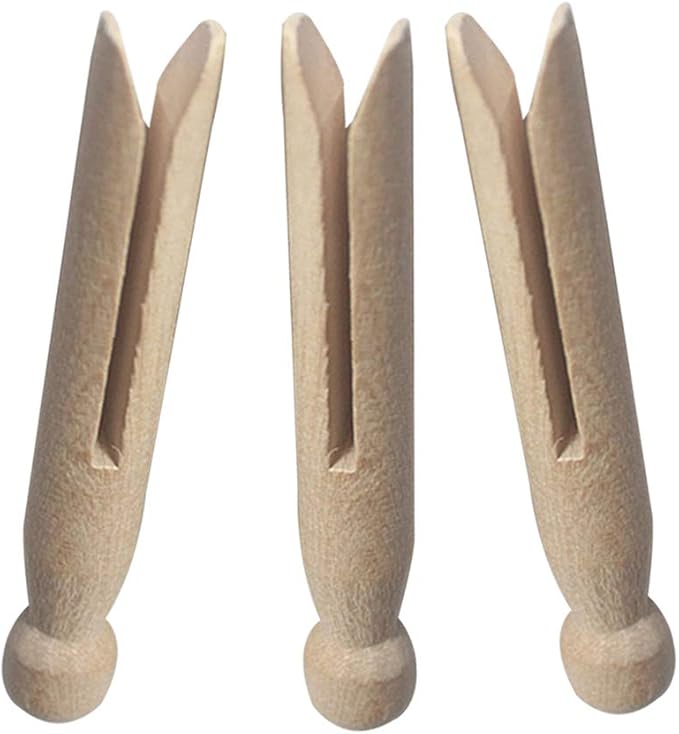 Round Wooden Clothespins, Unfinished Wood Doll Pins - Image 4