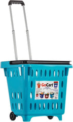 dbest products GoCart, Teal Grocery Cart Shopping Laundry Basket on Wheels - Image 7