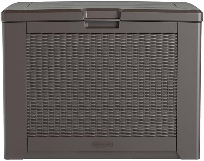Rubbermaid Medium Resin Outdoor Storage Deck Box (74 Gal) Weather Resistant Brown Deck Organization for Home/Backyard/Pool Chemicals/Toys/Garden Tools/Porch/Patio Cushions - Image 2