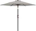 AreShark 7.5FT Patio Umbrella Table Market Umbrella with 6 Sturdy Ribs, Button Tilt/Crank Heavy-Duty Round Outdoor Umbrellas for Garden, Deck, Backyard,and Pool, Foggy Gray by Unknown
