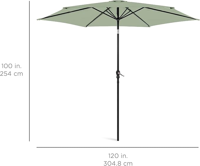 Best Choice Products 10ft Outdoor Table Compatible Steel Polyester Market Patio Umbrella w/Crank and Easy Push Button Tilt - Image 7