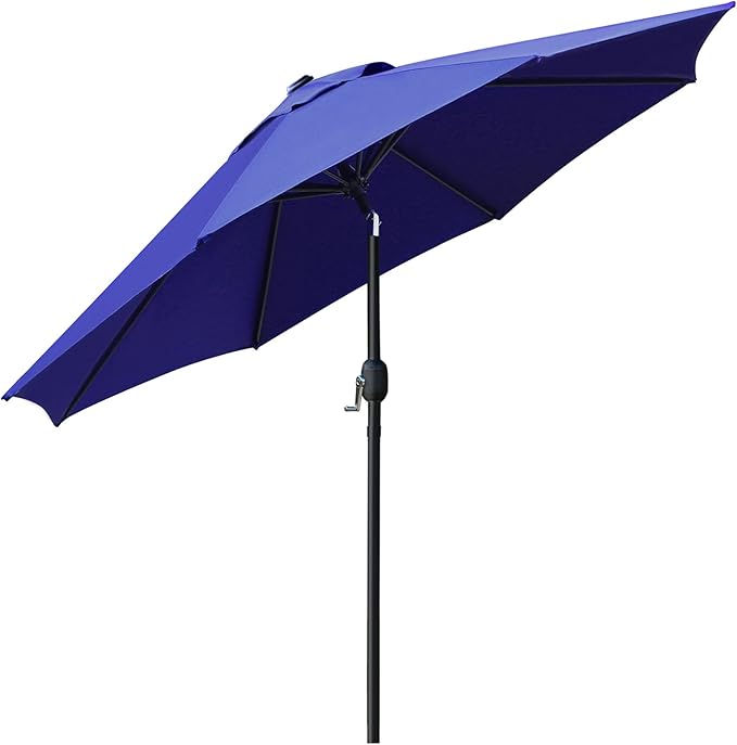 Sunnyglade 9' Patio Umbrella Outdoor Table Umbrella with 8 Sturdy Ribs (Navy Blue) - Image 2