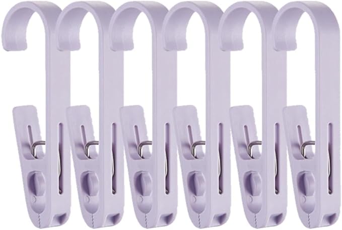6Pcs Laundry Hooks with Clips Hanger Closet Organizer Clamps Hanging Socks Boot by DEFRKO