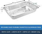 Aluminum Pans Full Size, Large Disposable Roasting & Baking Pan, Restaurants - Image 4