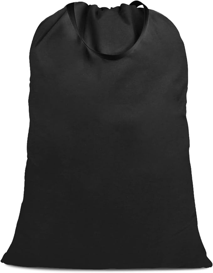 Cotton Canvas Laundry Bag with Handles & Drawstring Straps, Heavy Duty Extra by SANFERGE