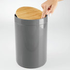 mDesign Plastic Round Trash Can Small Wastebasket - Image 4