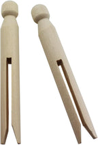 TAODAN 16PCS 11CM/4.3Inch Round Old Traditional Wooden Clothespin Wooden - Image 2