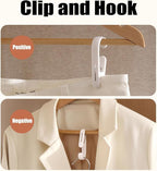 10Pcs Laundry Hooks with Clips Hanger Closet Organizer Clamps Hanging Socks - Image 4
