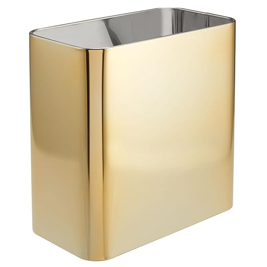 mDesign Small Metal 2.4 Gallon/9 Liter Trash Can Wastebasket Garbage Bin by mDesign