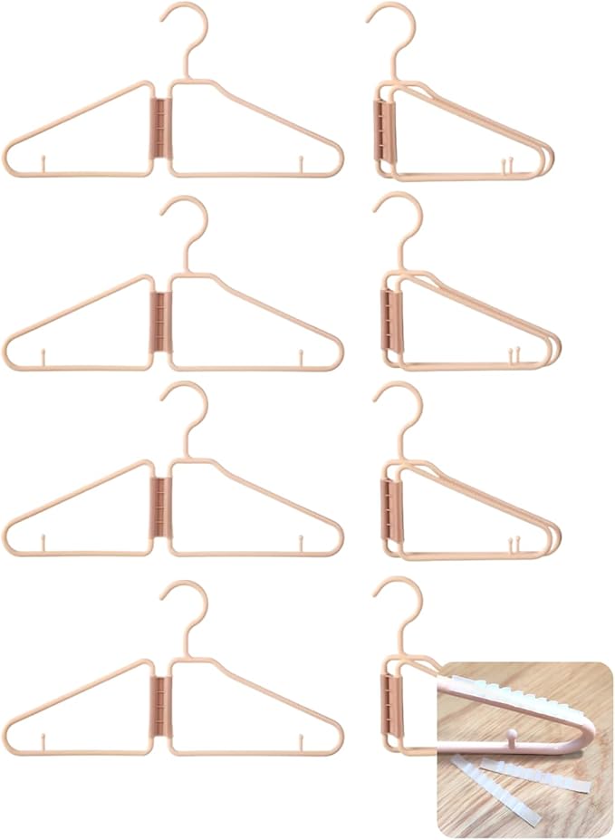 8 Pcs Foldable Hangers, Plastic Collapsible Hangers, Portable Folding Clothes by Unknown