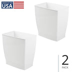 iDesign Small Plastic Bathroom Trash Can, Slim Rectangle Garbage Bin - Image 2