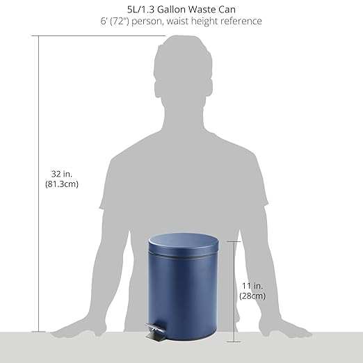 mDesign Pedal Bin — Metal Waste Bin - Image 4
