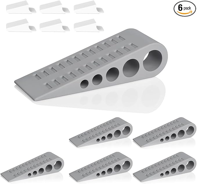 HOMOTEK 6 Pack Wedge Rubber Door Stops Door Chucks Stoppers Wall Protector by HOMOTEK