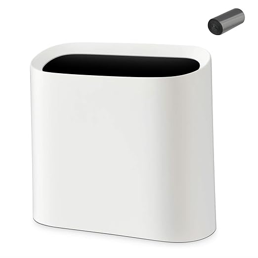 SUBEKYU 2.3 Gal Trash Can for Bathroom, Small Office Garbage Can for Kitchen by SUBEKYU