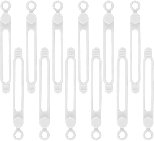 12Pcs White Silicone Cord Strap, Silicone Cable Ties, Reusable Cable Ties by anpiwshjo