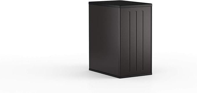 Suncast Heavy-Duty Resin Outdoor Storage Cabinet, 30" W x 20.25" D x 36" H Dark Grey Base Garage Storage Cabinet with Lockable Doors and Metal Reinforced Shelves, Made in The USA - Image 9