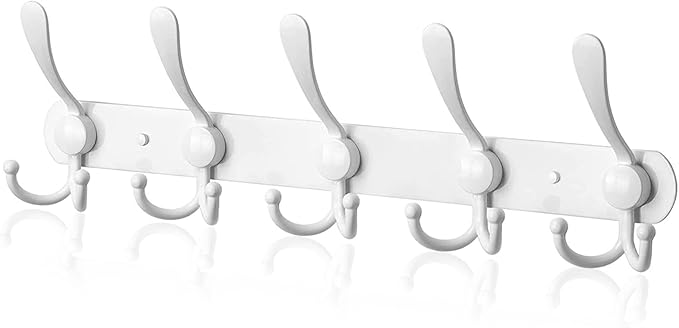 Coat Rack Wall Mounted, 5 Tri Stainless Steel Coat Hook by YUNISS