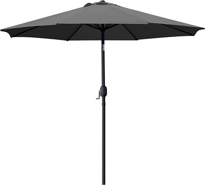 Sunnyglade 9' Patio Umbrella Outdoor Table Umbrella with 8 Sturdy Ribs (Grey) by Sunnyglade