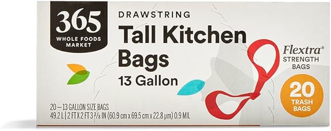 365 by Whole Foods Market, Flextra Strength Drawstring Tall Kitchen Trash Bags by WholeFoodsMarket