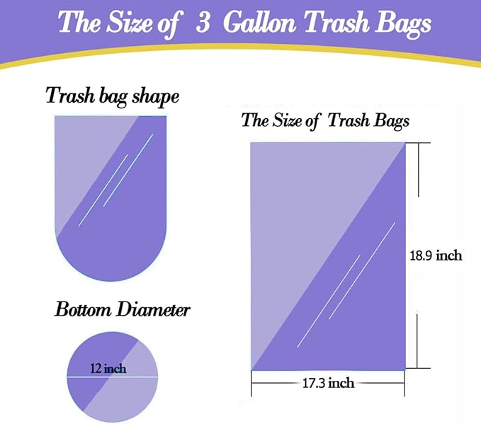3 Gallon 120pcs Small Clear Trash BagsPlastic Strong Clear Garbage Bags - Image 2