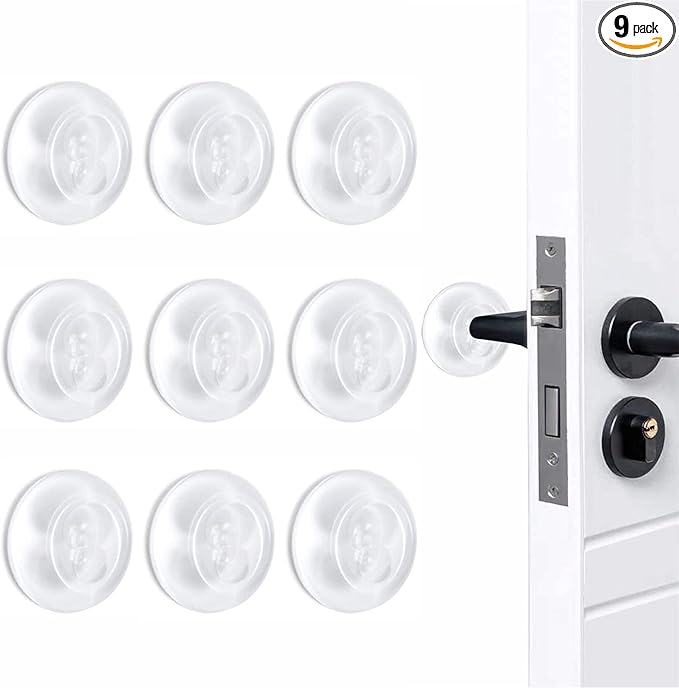 Door Stopper Wall Protector, Adhesive Bumper Protector, Reusable Rubber Door by UPSEN