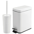 mDesign Metal Freestanding Slim Toilet Bowl Brush and Holder + Rectangle Narrow by mDesign