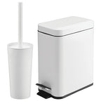 mDesign Metal Freestanding Slim Toilet Bowl Brush and Holder + Rectangle Narrow by mDesign