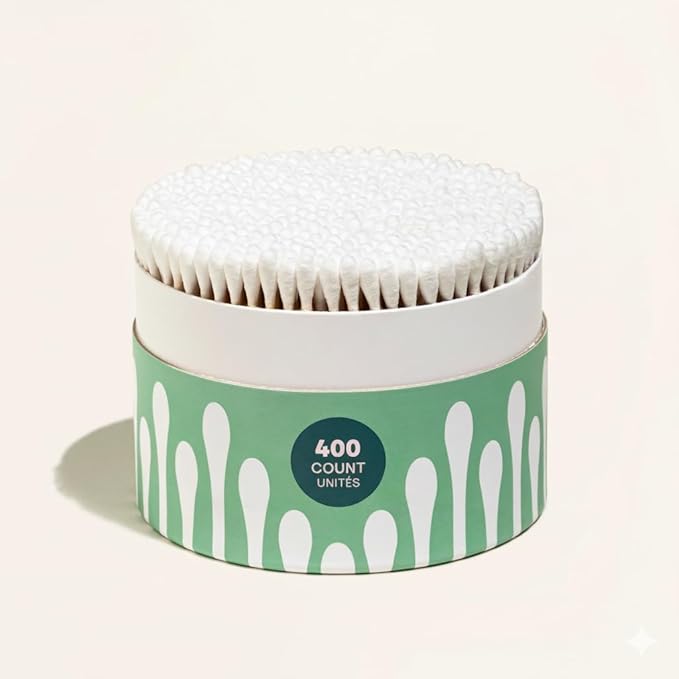 Cliganic Organic Cotton Swabs, Chlorine-Free Hypoallergenic, Gentle & Absorbent - Image 2