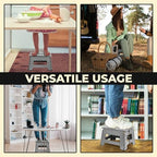 Utopia Home Folding Step Stool with Handle – 9 Inch Anti Slip Collapsible Stool – Holds Up to 300 lbs – Sturdy Plastic Step Stool Foldable for Kitchen, Bathroom and Home Use (1-Pack, Grey) - Image 5